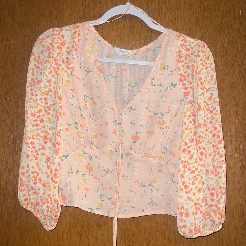 Peachy Floral Top